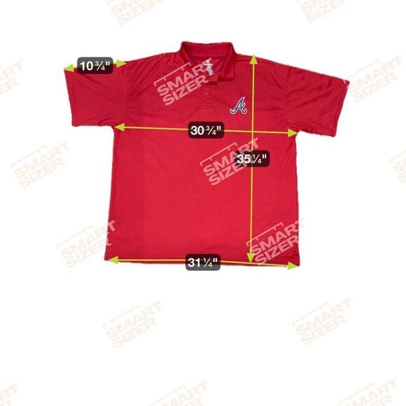 Atlanta Braves Red Polo Shirt 4XLT Fanatics Moisture-Wicking Short Sleeve READ - Picture 6 of 6